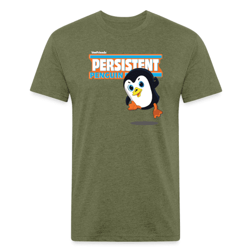 Persistent Penguin Character Comfort Adult Tee - heather military green