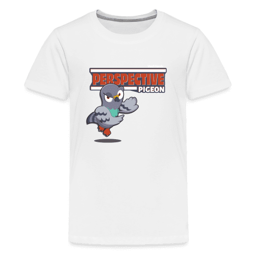 Perspective Pigeon Character Comfort Kids Tee - white