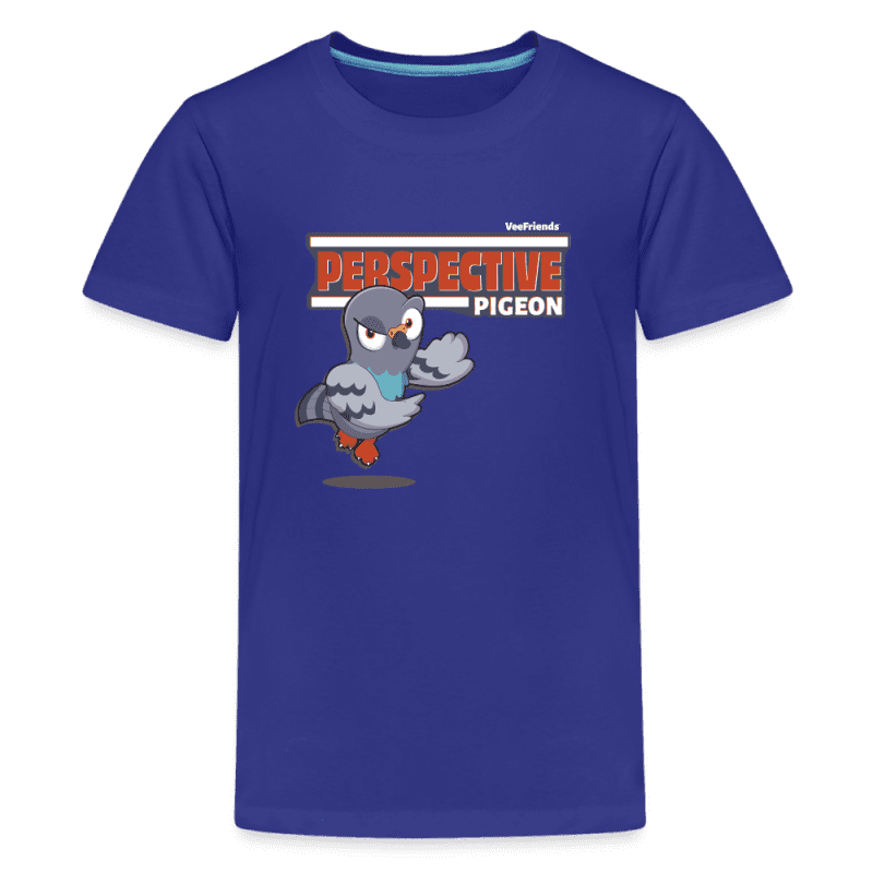 Perspective Pigeon Character Comfort Kids Tee - royal blue