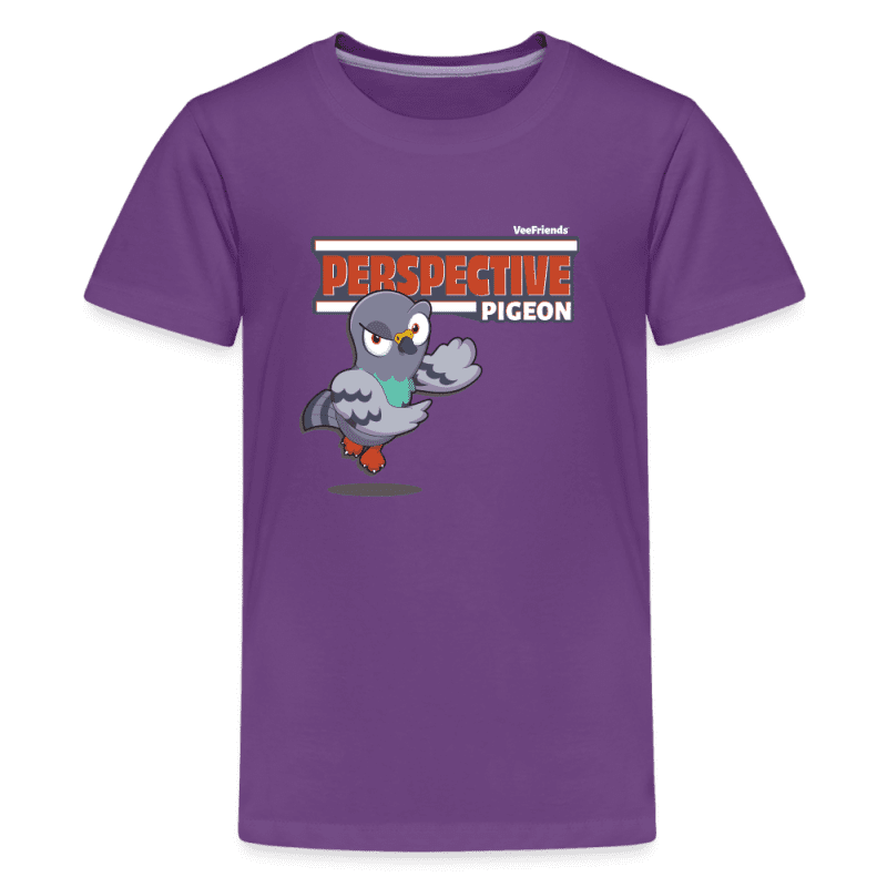 Perspective Pigeon Character Comfort Kids Tee - purple