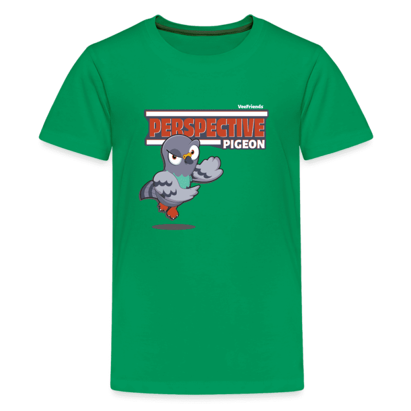 Perspective Pigeon Character Comfort Kids Tee - kelly green