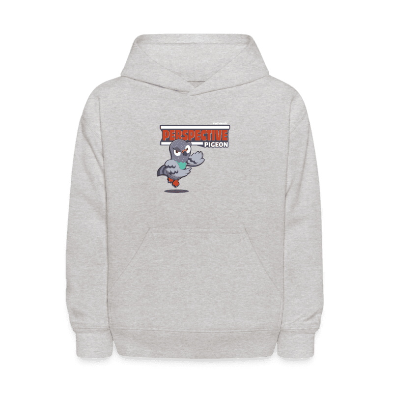 Perspective Pigeon Character Comfort Kids Hoodie - heather gray