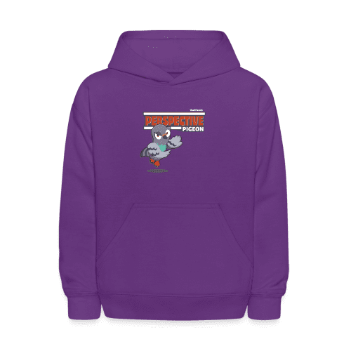 Perspective Pigeon Character Comfort Kids Hoodie - purple