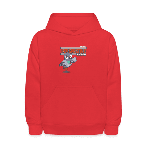 Perspective Pigeon Character Comfort Kids Hoodie - red