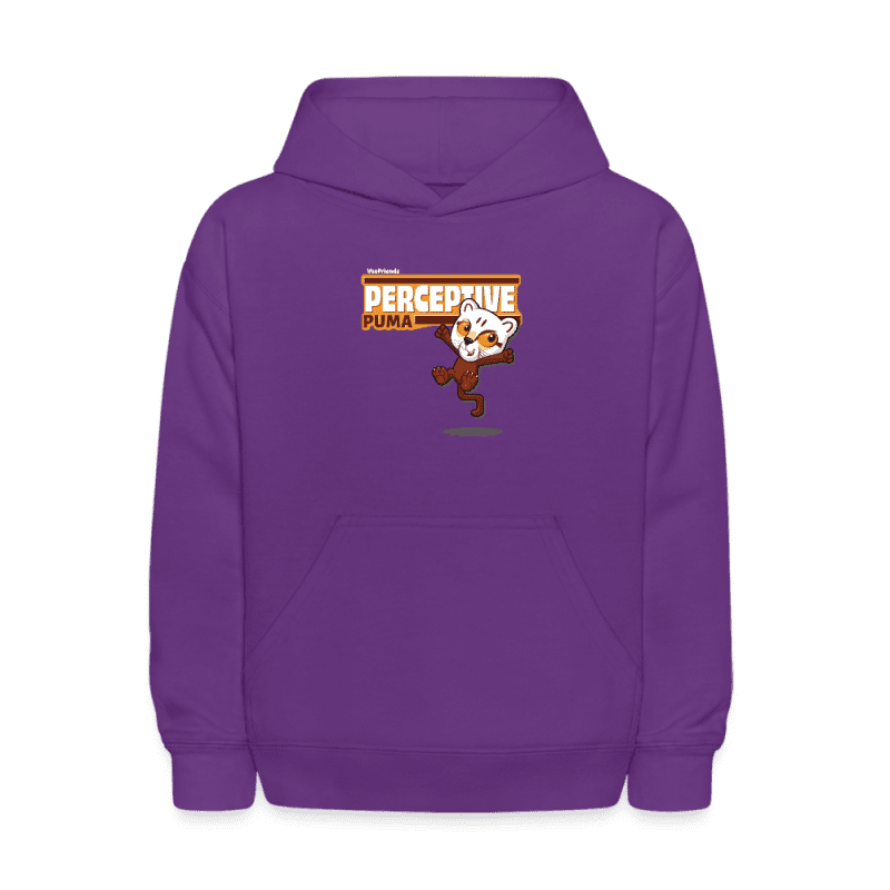 Perceptive Puma Character Comfort Kids Hoodie - purple