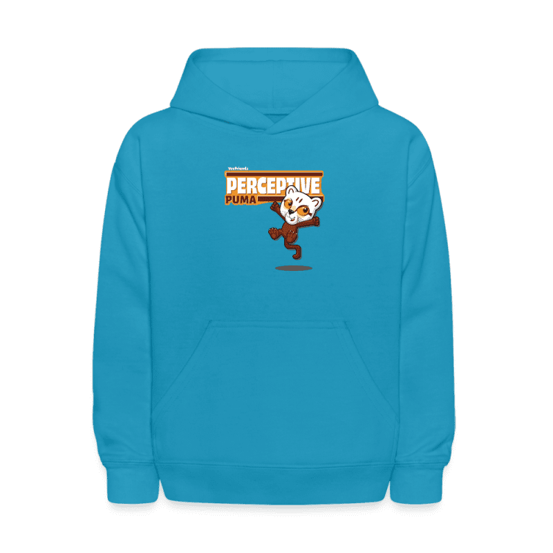 Perceptive Puma Character Comfort Kids Hoodie - turquoise