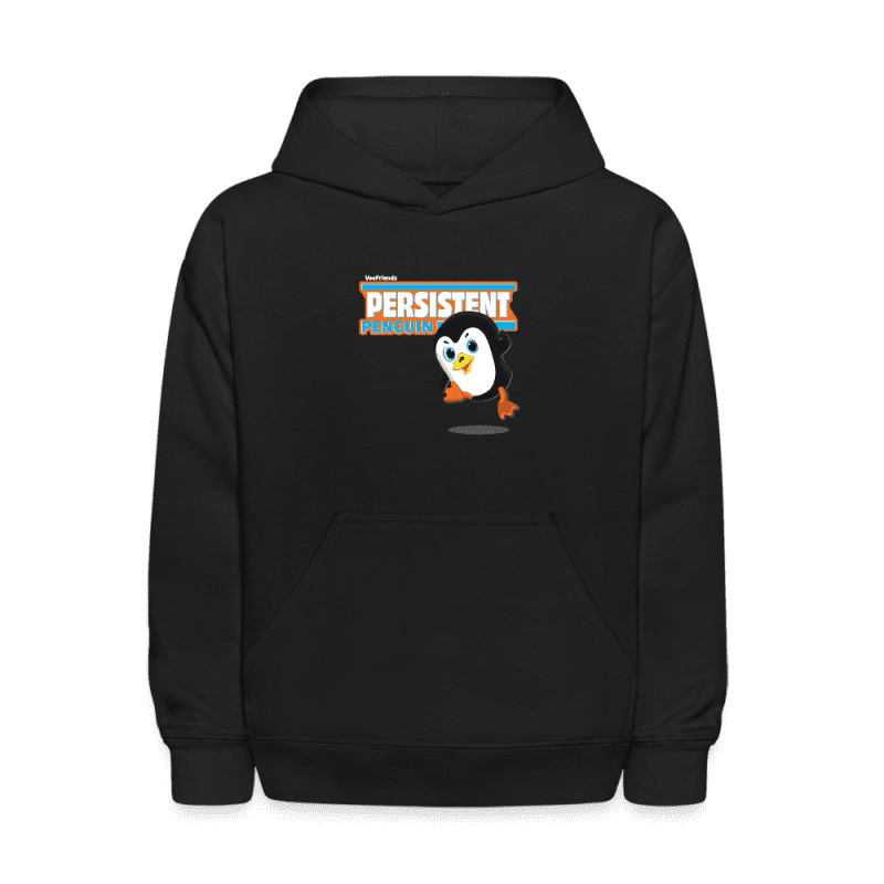 Persistent Penguin Character Comfort Kids Hoodie - black