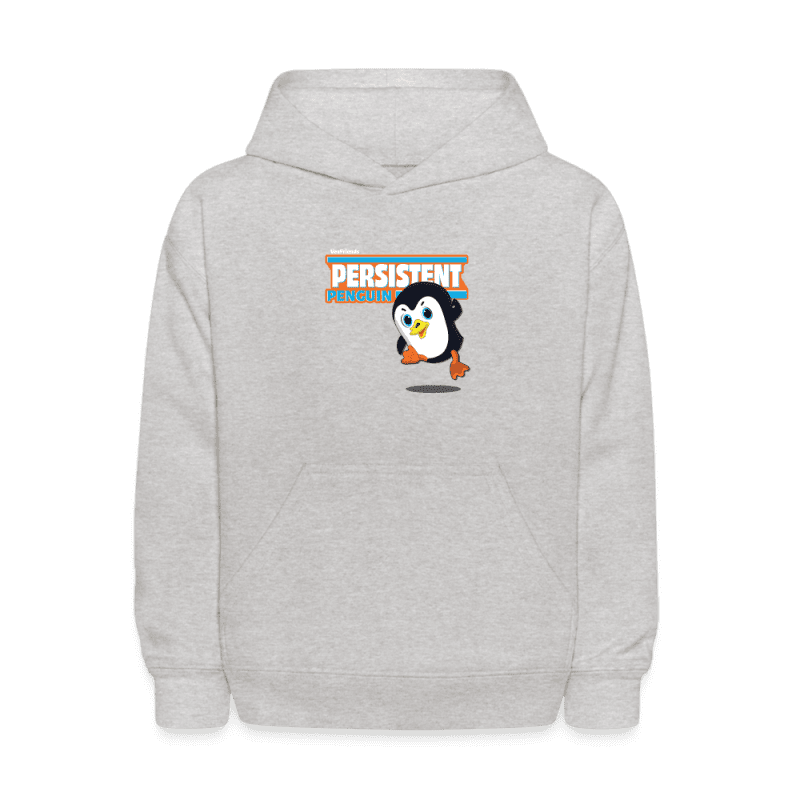 Persistent Penguin Character Comfort Kids Hoodie - heather gray