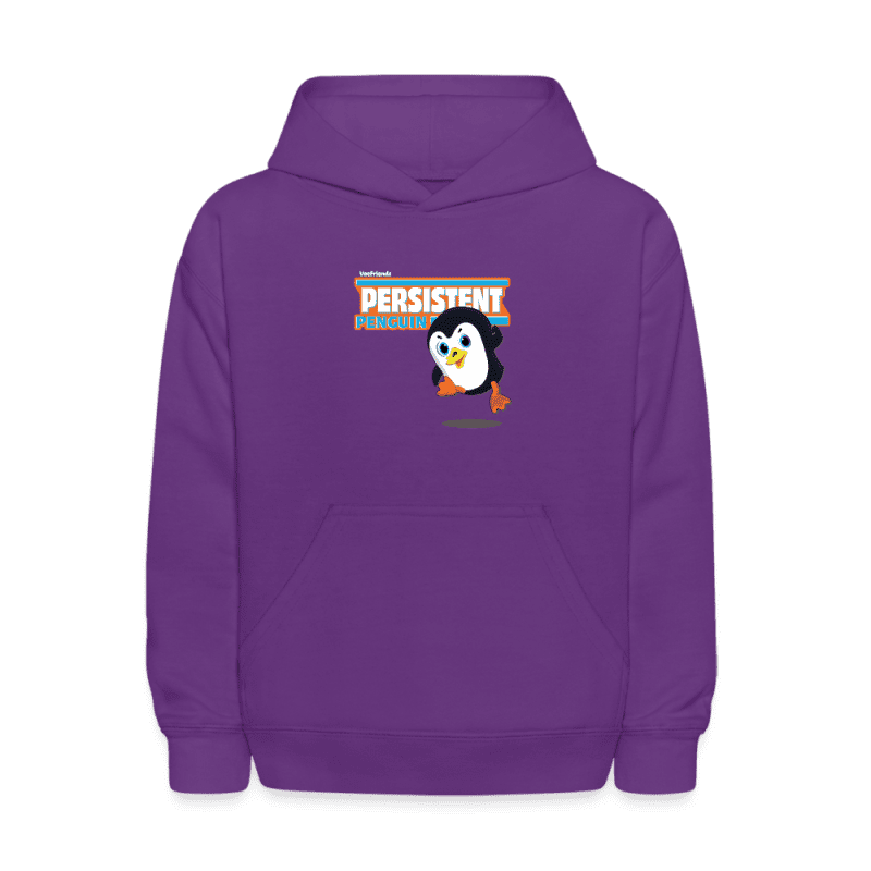 Persistent Penguin Character Comfort Kids Hoodie - purple