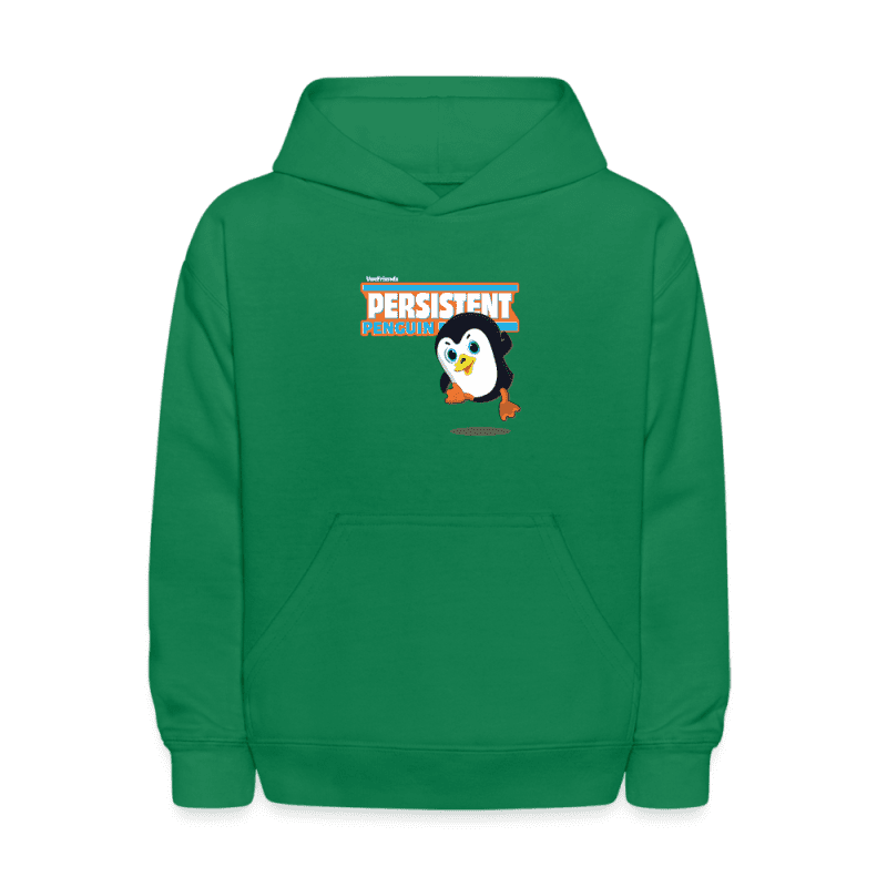 Persistent Penguin Character Comfort Kids Hoodie - kelly green