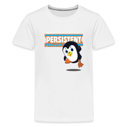 Persistent Penguin Character Comfort Kids Tee - white