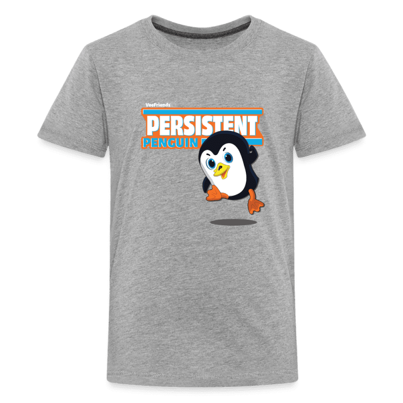 Persistent Penguin Character Comfort Kids Tee - heather gray