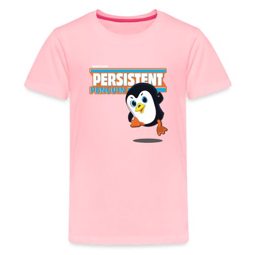 Persistent Penguin Character Comfort Kids Tee - pink