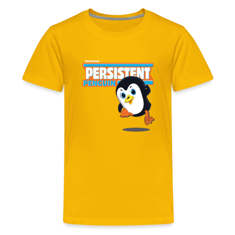 Persistent Penguin Character Comfort Kids Tee - sun yellow