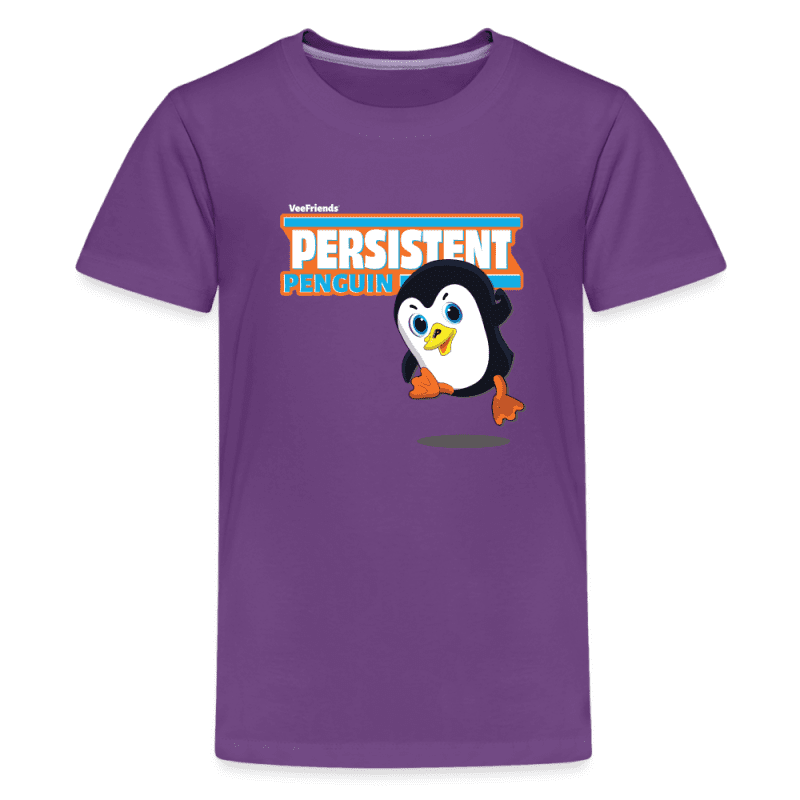 Persistent Penguin Character Comfort Kids Tee - purple