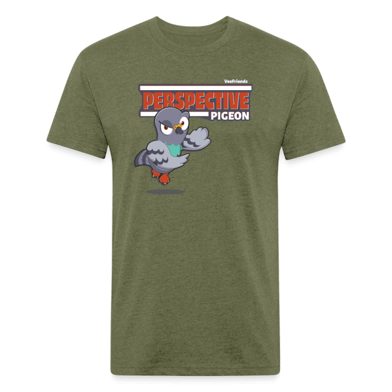 Perspective Pigeon Character Comfort Adult Tee - heather military green