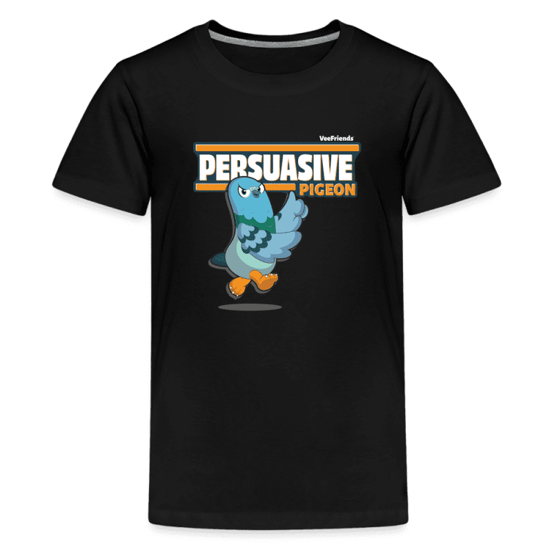 Persuasive Pigeon Character Comfort Kids Tee - black