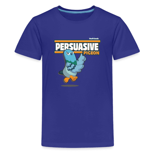 Persuasive Pigeon Character Comfort Kids Tee - royal blue