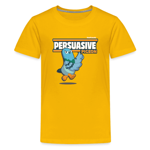 Persuasive Pigeon Character Comfort Kids Tee - sun yellow