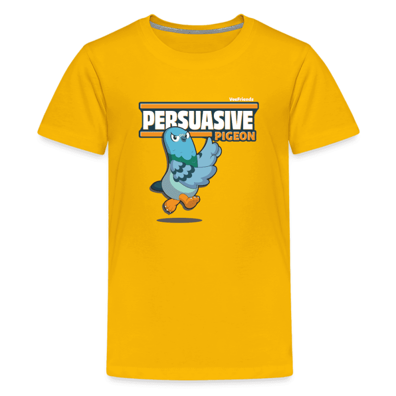 Persuasive Pigeon Character Comfort Kids Tee - sun yellow