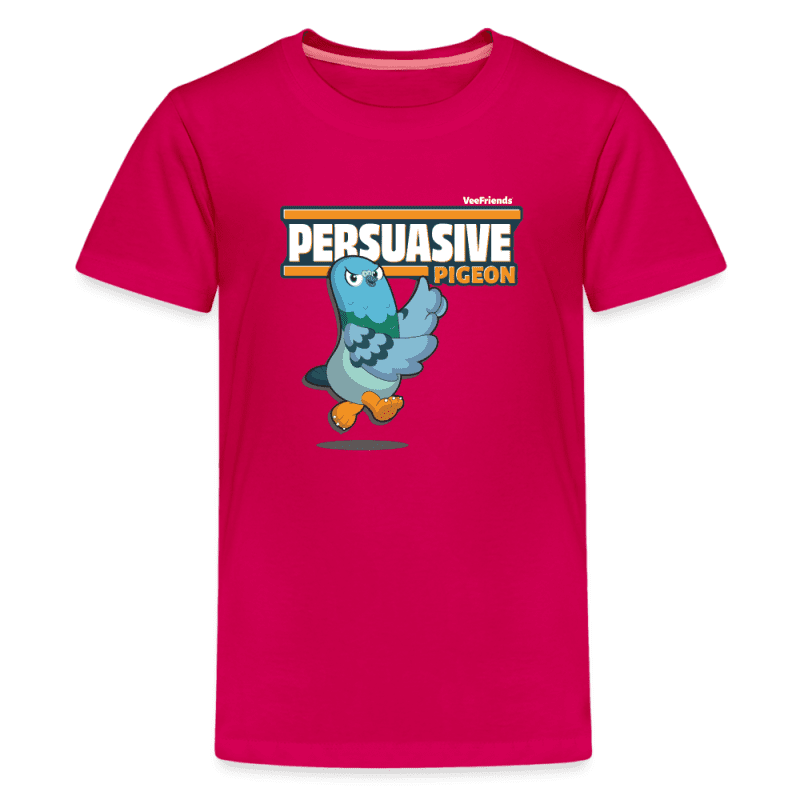 Persuasive Pigeon Character Comfort Kids Tee - dark pink