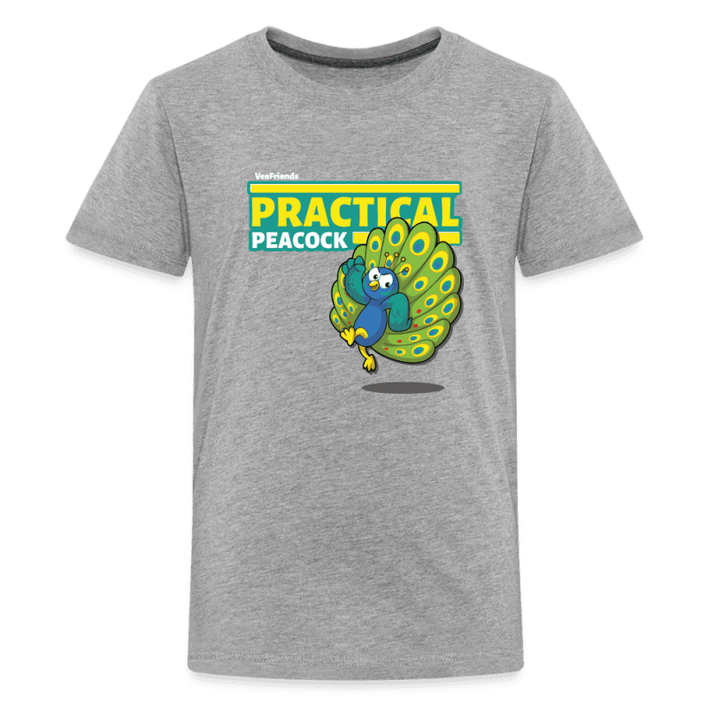 Practical Peacock Character Comfort Kids Tee - heather gray