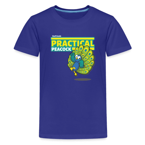 Practical Peacock Character Comfort Kids Tee - royal blue