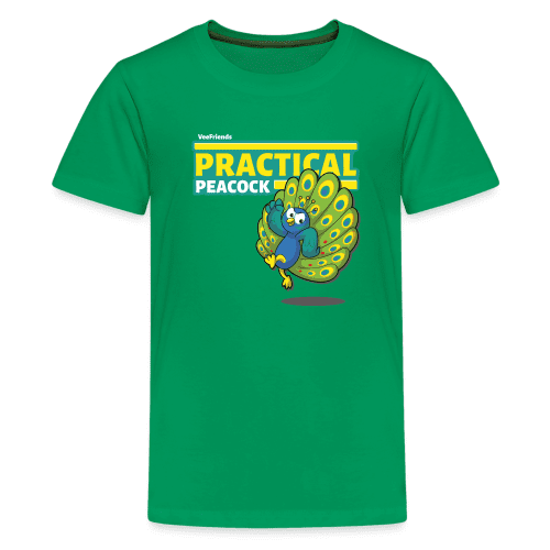 Practical Peacock Character Comfort Kids Tee - kelly green