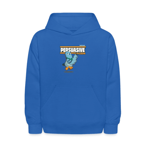 Persuasive Pigeon Character Comfort Kids Hoodie - royal blue