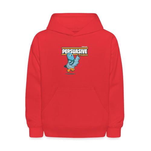 Persuasive Pigeon Character Comfort Kids Hoodie - red