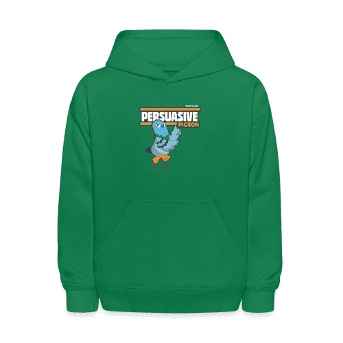 Persuasive Pigeon Character Comfort Kids Hoodie - kelly green