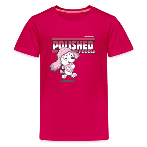 Polished Poodle Character Comfort Kids Tee - dark pink