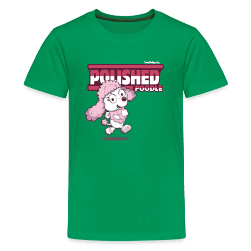 Polished Poodle Character Comfort Kids Tee - kelly green