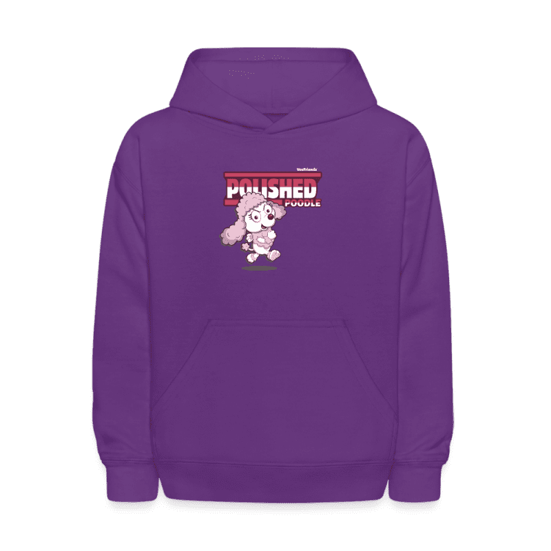 Polished Poodle Character Comfort Kids Hoodie - purple