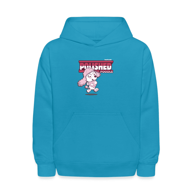 Polished Poodle Character Comfort Kids Hoodie - turquoise