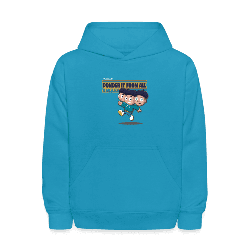 Ponder It From All Angles Character Comfort Kids Hoodie - turquoise