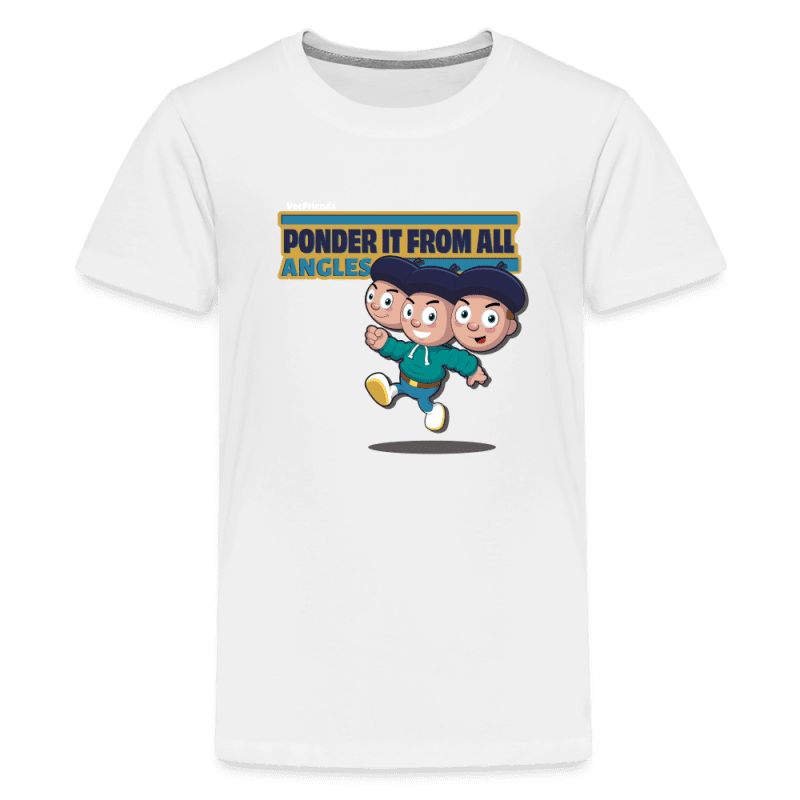 Ponder It From All Angles Character Comfort Kids Tee - white