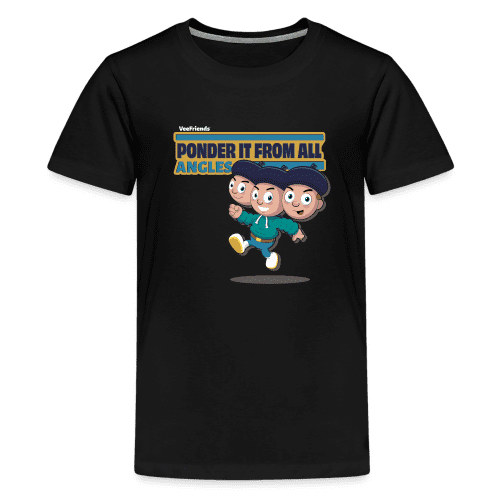 Ponder It From All Angles Character Comfort Kids Tee - black