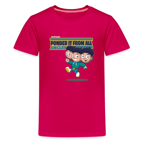 Ponder It From All Angles Character Comfort Kids Tee - dark pink