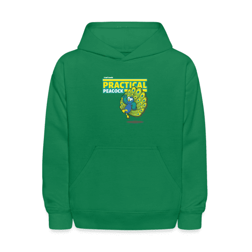 Practical Peacock Character Comfort Kids Hoodie - kelly green