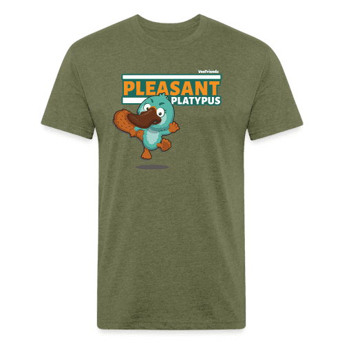 Pleasant Platypus Character Comfort Adult Tee - heather military green