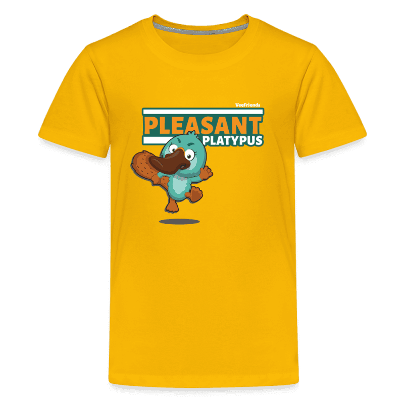 Pleasant Platypus Character Comfort Kids Tee - sun yellow