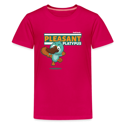 Pleasant Platypus Character Comfort Kids Tee - dark pink