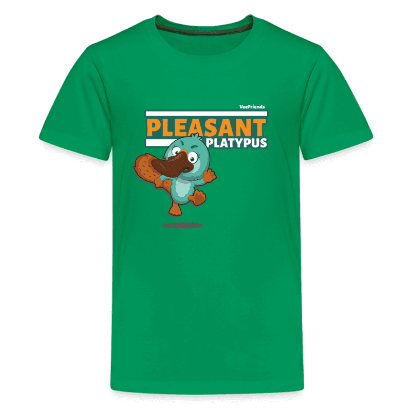 Pleasant Platypus Character Comfort Kids Tee - kelly green