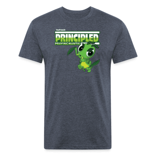 Principled Praying Mantis Character Comfort Adult Tee - heather navy