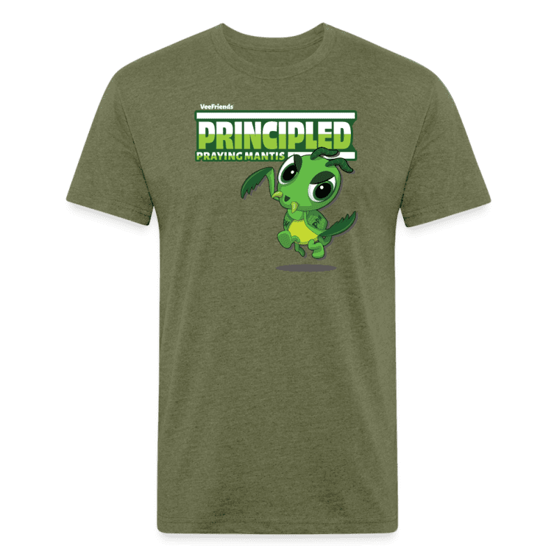 Principled Praying Mantis Character Comfort Adult Tee - heather military green