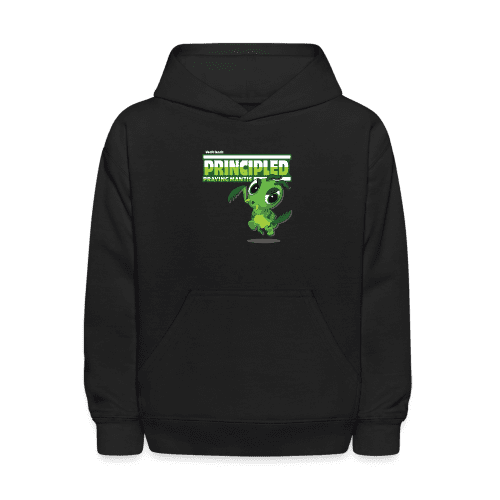 Principled Praying Mantis Character Comfort Kids Hoodie - black