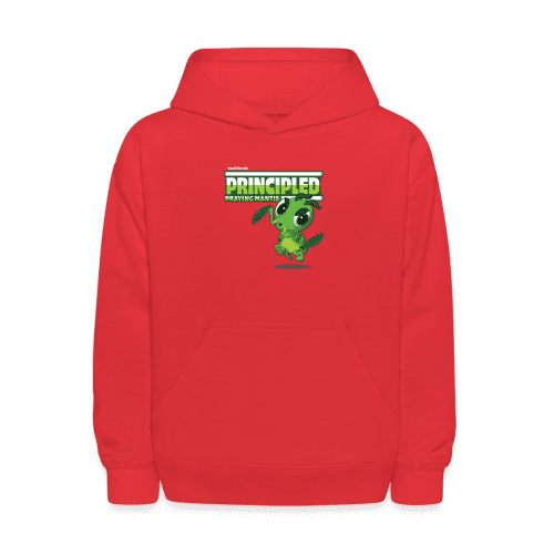 Principled Praying Mantis Character Comfort Kids Hoodie - red