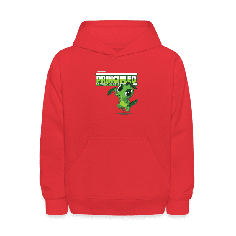 Principled Praying Mantis Character Comfort Kids Hoodie - red