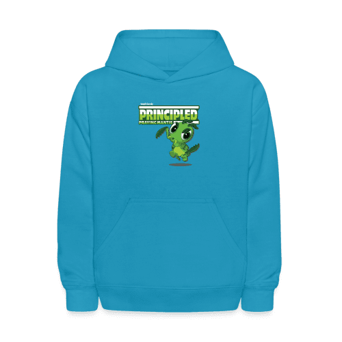 Principled Praying Mantis Character Comfort Kids Hoodie - turquoise